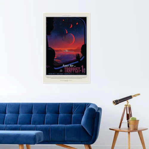 Retro Space Travel - TRAPPIST-1e NASA Plakat 20 X 30 Cm Billedramme 6 Retro Space Travel - TRAPPIST-1e NASA Plakat 20 X 30 Cm Billedramme - Billede 4