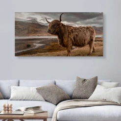 Højlandsko I Skotland Art Couture Galleritryk 40 X 20 Cm Billedramme -POSTERLOUNGE Salg 695617 gallery print room panorama l