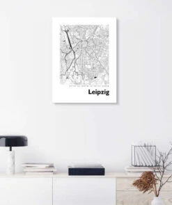 City Map Of Leipzig 44spaces Akrylbillede 20 X 30 Cm Billedramme -POSTERLOUNGE Salg 697259 acrylic glass room black and white l