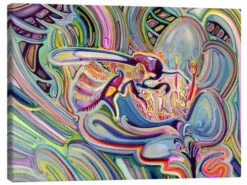 A Bee In The Long Grass Josh Byer Lærredsbillede 30 X 20 Cm Billedramme