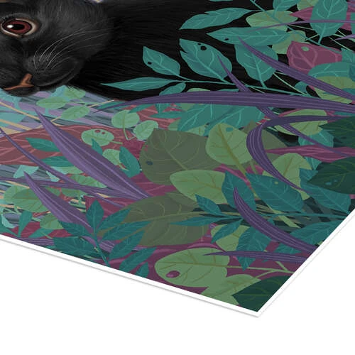 Sort Kanin I Græsset Vasilisa Romanenko Plakat 30 X 30 Cm Billedramme 5 Sort Kanin I Græsset Vasilisa Romanenko Plakat 30 X 30 Cm Billedramme - Billede 3