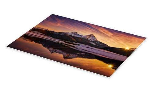 Watzmann Refleksion Ved Solnedgang Dieter Meyrl Plakat 30 X 20 Cm Billedramme 4 Watzmann Refleksion Ved Solnedgang Dieter Meyrl Plakat 30 X 20 Cm Billedramme - Billede 2