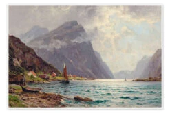 Fjord Landscape Walter Moras Plakat 30 X 20 Cm Billedramme