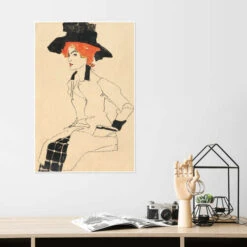 Portrait Of A Woman Egon Schiele Plakat 20 X 30 Cm Billedramme -POSTERLOUNGE Salg 703976 poster room fashion l