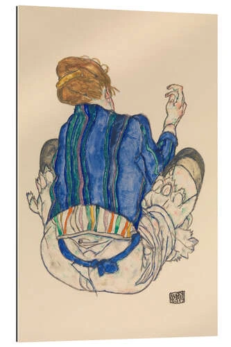 Seated Woman, Back View Egon Schiele Galleritryk 20 X 30 Cm Billedramme 3 Seated Woman, Back View Egon Schiele Galleritryk 20 X 30 Cm Billedramme