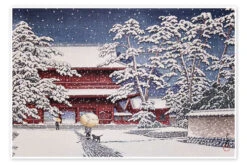 Snow At Zojoji Temple Kawase Hasui Plakat 30 X 20 Cm Billedramme