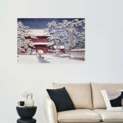 Snow At Zojoji Temple Kawase Hasui Plakat 30 X 20 Cm Billedramme -POSTERLOUNGE Salg 704149 poster room architecture l