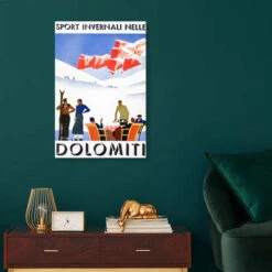 Dolomiti Vintage Ski Collection Akrylbillede 20 X 30 Cm Billedramme -POSTERLOUNGE Salg 705067 acrylic glass room illustrations l
