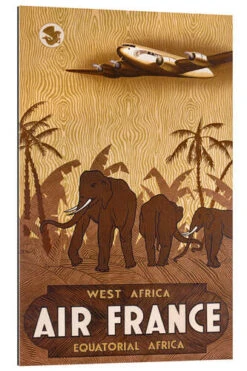 Air France West Africa, Equatorial Africa Vintage Travel Collection Galleritryk 20 X 30 Cm Billedramme