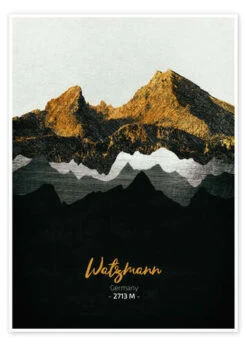 Watzmann Tobias Roetsch Plakat 30 X 40 Cm Billedramme