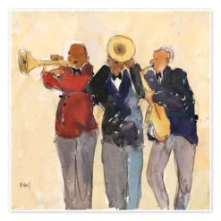 Jazz Trio II Samuel Dixon Plakat 30 X 30 Cm Billedramme