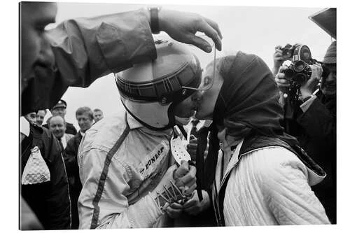 Helen Stewart Kisses Her Husband Jackie, F1 Netherlands 1968 Galleritryk 30 X 20 Cm Billedramme 3 Helen Stewart Kisses Her Husband Jackie, F1 Netherlands 1968 Galleritryk 30 X 20 Cm Billedramme