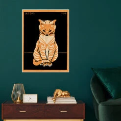 Sitting Cat, Colored Julie De Graag Plakat 30 X 40 Cm Billedramme -POSTERLOUNGE Salg 711529 poster room illustrations l