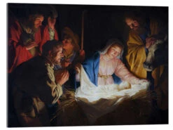 Adoration Of The Shepherds Gerard Van Honthorst Akrylbillede 30 X 20 Cm Billedramme