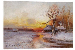 Winter Sunset Julius Sergius Von Klever Akrylbillede 30 X 20 Cm Billedramme