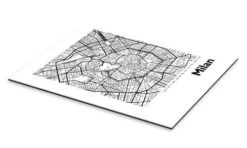 Milan City Map 44spaces Galleritryk 20 X 30 Cm Billedramme -POSTERLOUNGE Salg 714923 gallery print pds l