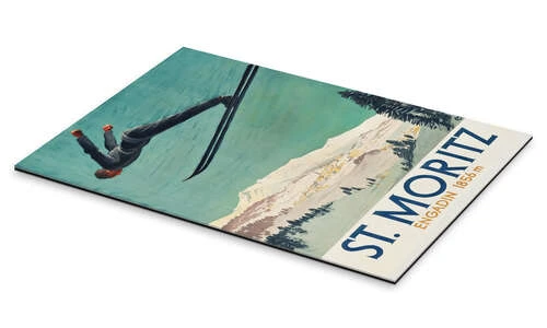 St. Moritz, Engadine Vintage Ski Collection Galleritryk 20 X 30 Cm Billedramme 4 St. Moritz, Engadine Vintage Ski Collection Galleritryk 20 X 30 Cm Billedramme - Billede 2