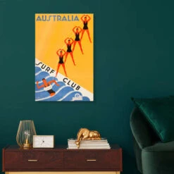 Surf Club Australia Vintage Travel Collection Akrylbillede 20 X 30 Cm Billedramme -POSTERLOUNGE Salg 715936 acrylic glass room ad prints l