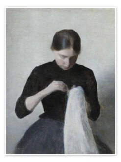 En Ung Pige, Der Syr Vilhelm Hammershøi Plakat 30 X 40 Cm Billedramme
