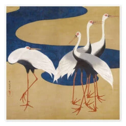 Cranes Suzuki Kiitsu Plakat 30 X 30 Cm Billedramme