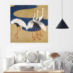 Cranes Suzuki Kiitsu Plakat 30 X 30 Cm Billedramme 9 Cranes Suzuki Kiitsu Plakat 30 X 30 Cm Billedramme -POSTERLOUNGE Salg 719826 poster room living room l