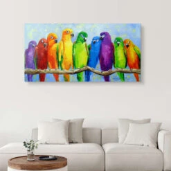 Parrot Friends Olha Darchuk Galleritryk 40 X 20 Cm Billedramme -POSTERLOUNGE Salg 719966 gallery print room colourful l