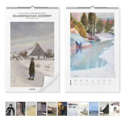 Scandi Art Calendar - Scandinavian Scenery 2024 Vægkalender 25 X 40 Cm