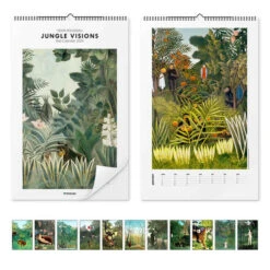 Henri Rousseau Kalender - Jungle Visions 2024 Henri Rousseau Vægkalender 25 X 40 Cm