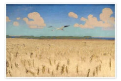 Dansk Landskab Harald Slott-Møller Plakat 30 X 20 Cm Billedramme