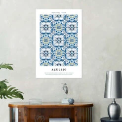 Azulejo (engelsk) Plakat 20 X 30 Cm Billedramme -POSTERLOUNGE Salg 722476 poster room blue l