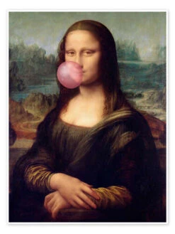 Mona Lisa Med Tyggegummi Plakat 30 X 40 Cm Billedramme