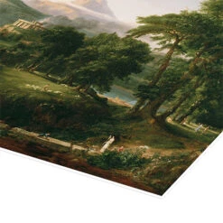 The Course Of Empire - The Arcadian Or Pastoral State Thomas Cole Plakat 30 X 20 Cm Billedramme -POSTERLOUNGE Salg 724180 poster empCorner l