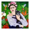 Frida Kahlo Med Sort Kat Madalena Lobao-Tello Plakat 30 X 30 Cm Billedramme -POSTERLOUNGE Salg 724521 poster l