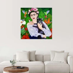 Frida Kahlo Med Sort Kat Madalena Lobao-Tello Plakat 30 X 30 Cm Billedramme -POSTERLOUNGE Salg 724521 poster room colourful l
