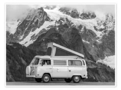 Camping Bus In Front Of A Mountain Landscape Moritz Wolf Plakat 40 X 30 Cm Billedramme