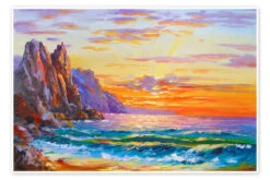 Dawn By The Sea Olha Darchuk Plakat 30 X 20 Cm Billedramme