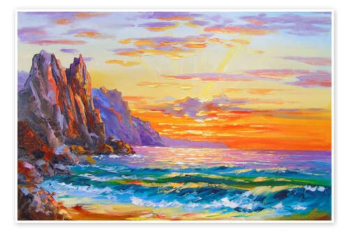 Dawn By The Sea Olha Darchuk Plakat 30 X 20 Cm Billedramme 3 Dawn By The Sea Olha Darchuk Plakat 30 X 20 Cm Billedramme