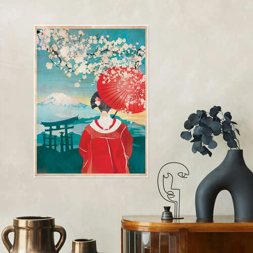 Japan Ella Tjader Plakat 30 X 40 Cm Billedramme 6 Japan Ella Tjader Plakat 30 X 40 Cm Billedramme - Billede 4
