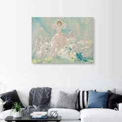 Two Women & Borzois Louis Icart Akrylbillede 30 X 20 Cm Billedramme -POSTERLOUNGE Salg 728517 acrylic glass room blue l