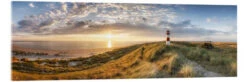 Sunrise On The North Sea Coast On Sylt Jan Christopher Becke Akrylbillede 60 X 20 Cm Billedramme