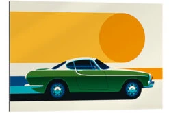 Green Vintage Sports Car Side Bo Lundberg Galleritryk 30 X 20 Cm Billedramme