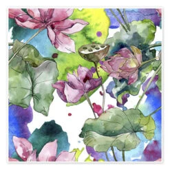 Water Lilies In Watercolor II Plakat 30 X 30 Cm Billedramme