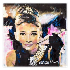 Audrey Hepburn Sid Maurer Plakat 30 X 30 Cm Billedramme