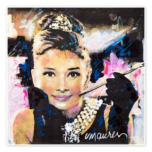 Audrey Hepburn Sid Maurer Plakat 30 X 30 Cm Billedramme 3 Audrey Hepburn Sid Maurer Plakat 30 X 30 Cm Billedramme