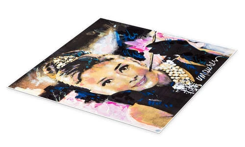 Audrey Hepburn Sid Maurer Plakat 30 X 30 Cm Billedramme 4 Audrey Hepburn Sid Maurer Plakat 30 X 30 Cm Billedramme - Billede 2