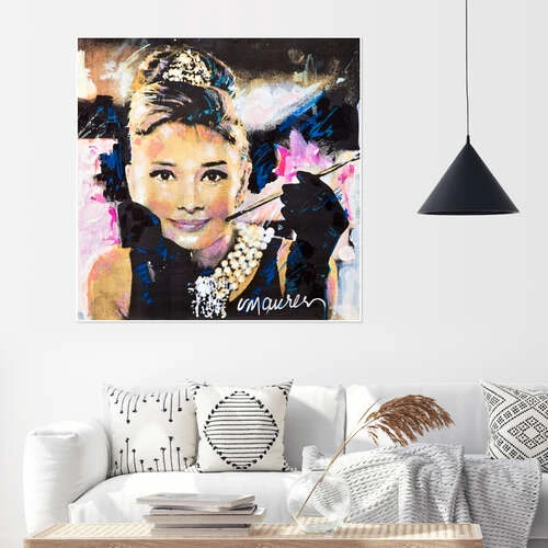 Audrey Hepburn Sid Maurer Plakat 30 X 30 Cm Billedramme 6 Audrey Hepburn Sid Maurer Plakat 30 X 30 Cm Billedramme - Billede 4