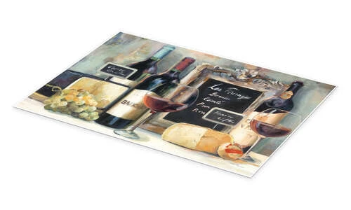 Mediterranean Wine And Cheese Marilyn Hageman Plakat 30 X 20 Cm Billedramme 4 Mediterranean Wine And Cheese Marilyn Hageman Plakat 30 X 20 Cm Billedramme - Billede 2