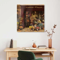 Parisian Flower Shop I Marilyn Hageman Akrylbillede 30 X 30 Cm Billedramme -POSTERLOUNGE Salg 737902 acrylic glass room brown l