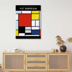 Composition With Red, Yellow, Blue And Black Piet Mondrian Lærredsbillede 20 X 30 Cm Billedramme -POSTERLOUNGE Salg 739501 canvas room contemporary l