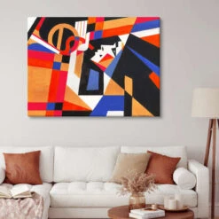 Woman With French Horn II Anatoliy Chudinovskikh Lærredsbillede 30 X 20 Cm Billedramme -POSTERLOUNGE Salg 740642 canvas room red l